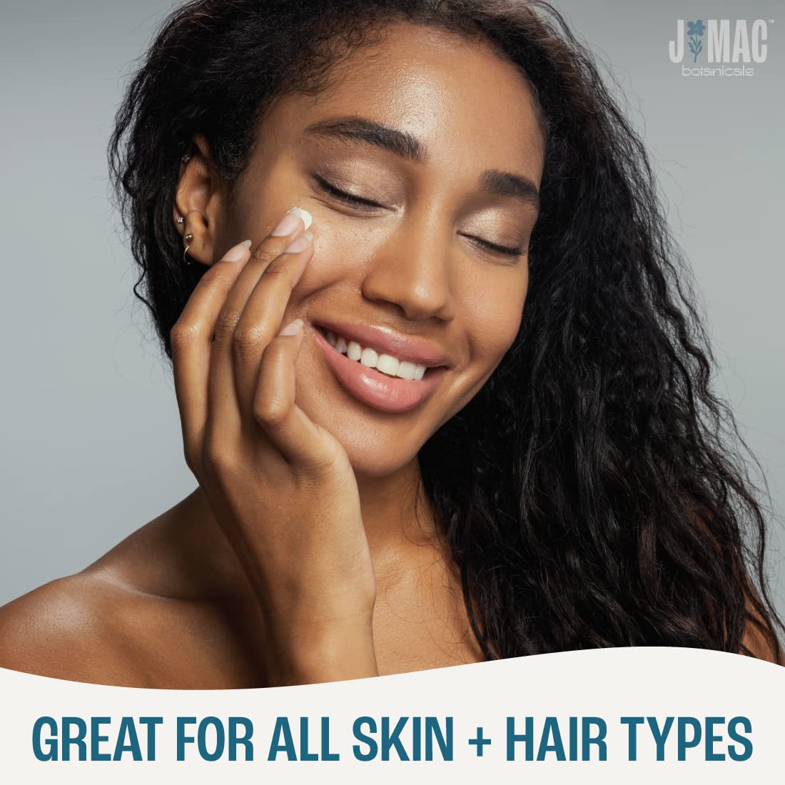 J Mac Botanicals skin moisturizer application example