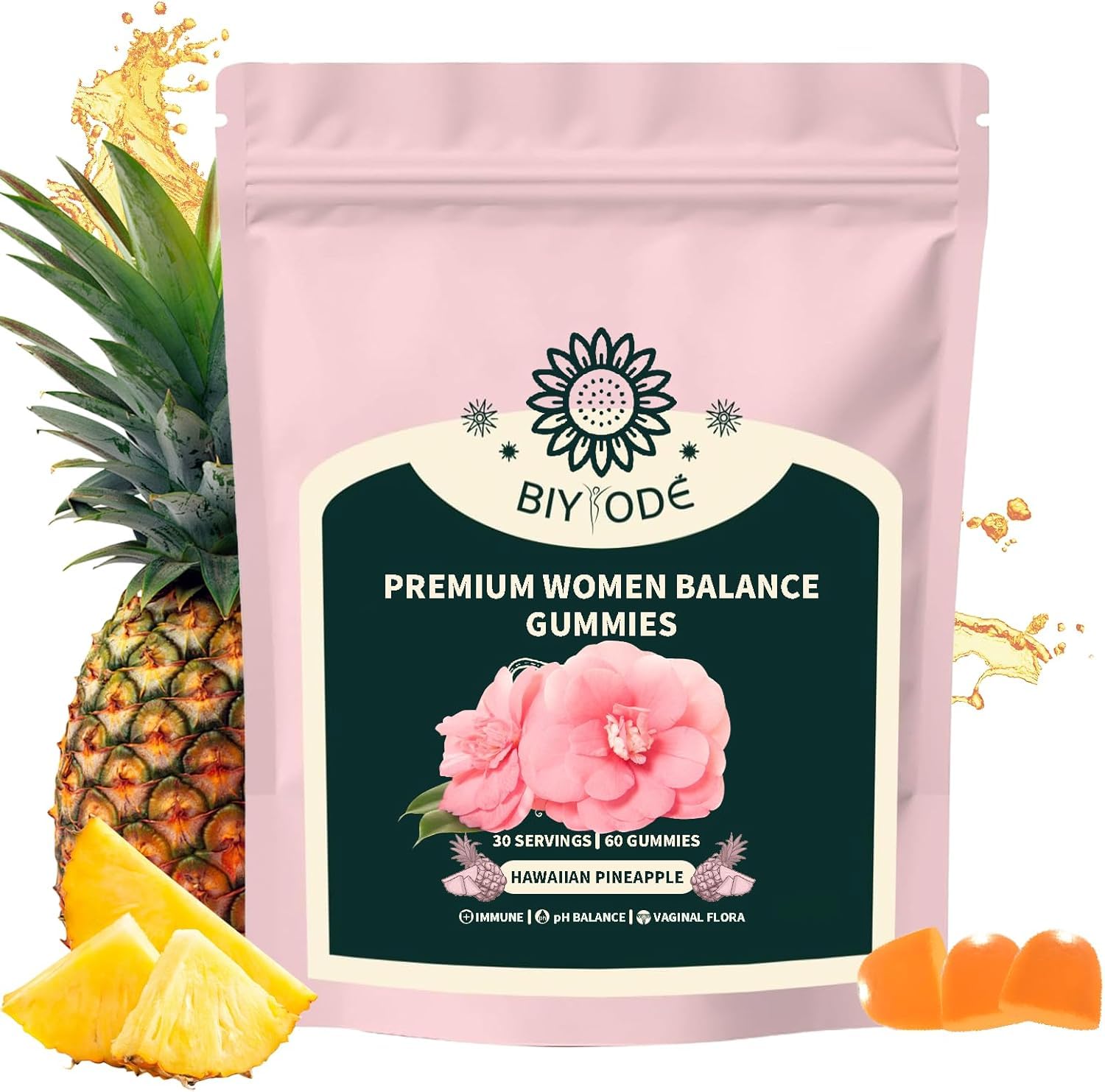 J-PRQ Feminine Balance Gummies bottle for convenient daily wellness.