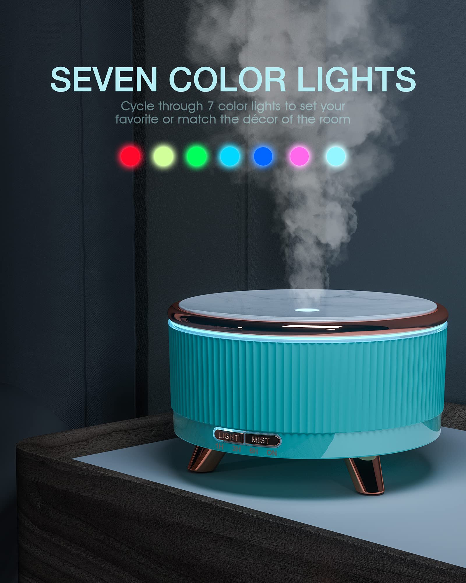 Jack & Rose diffuser featuring timer options 1, 3, and 6 hours.