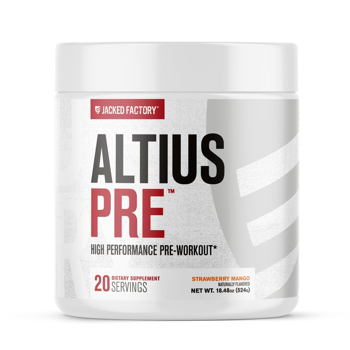 Jacked Factory Altius bottle front showing product branding for high-performance energy