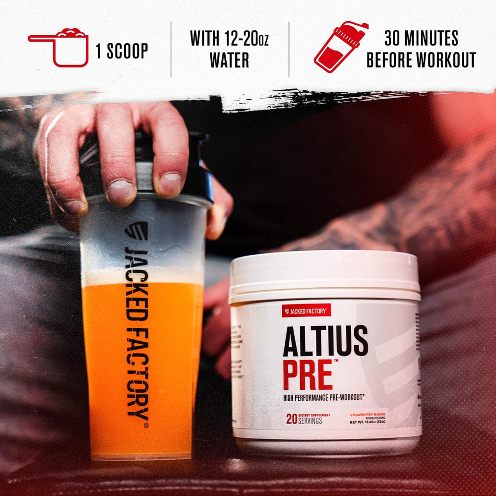 Altius packaging box emphasizing flavor Strawberry Mango and servings