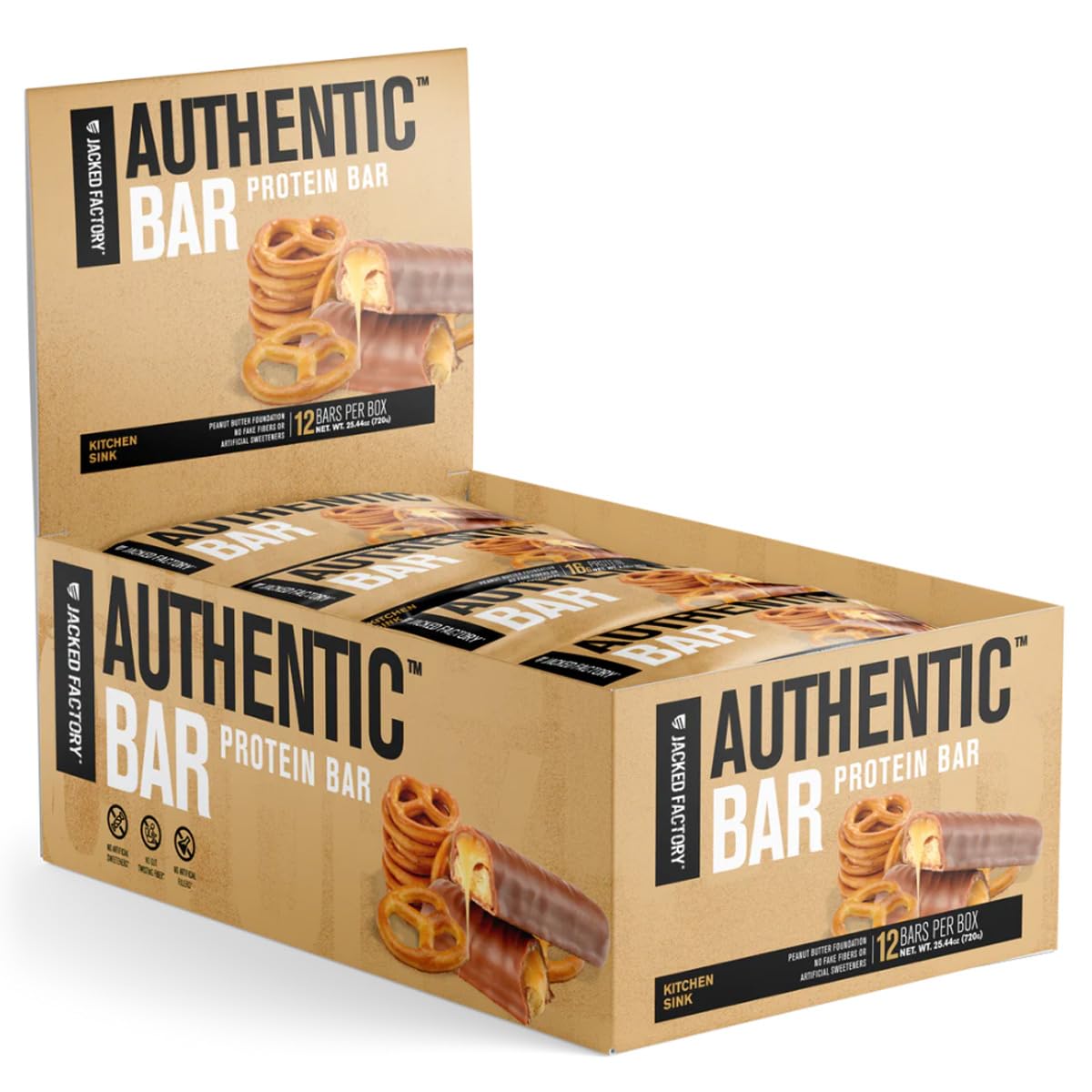 Jacked Factory Authentic Bar with chocolate chips for tasty on-the-go energy