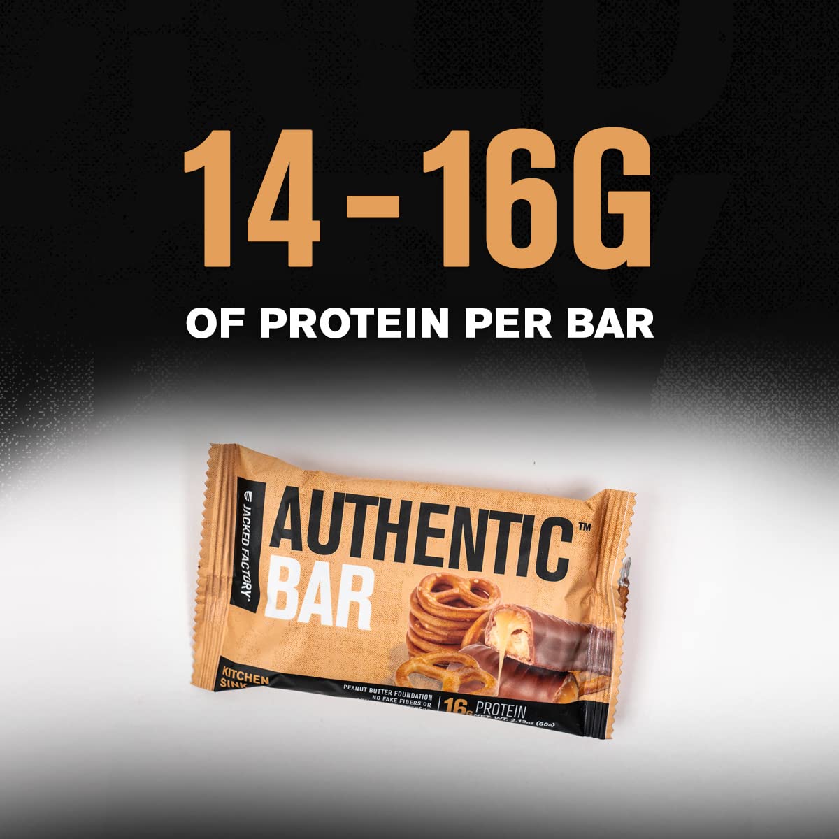 Jacked Factory Authentic Bar natural honey drizzle highlighting authentic sweetness and real ingredients