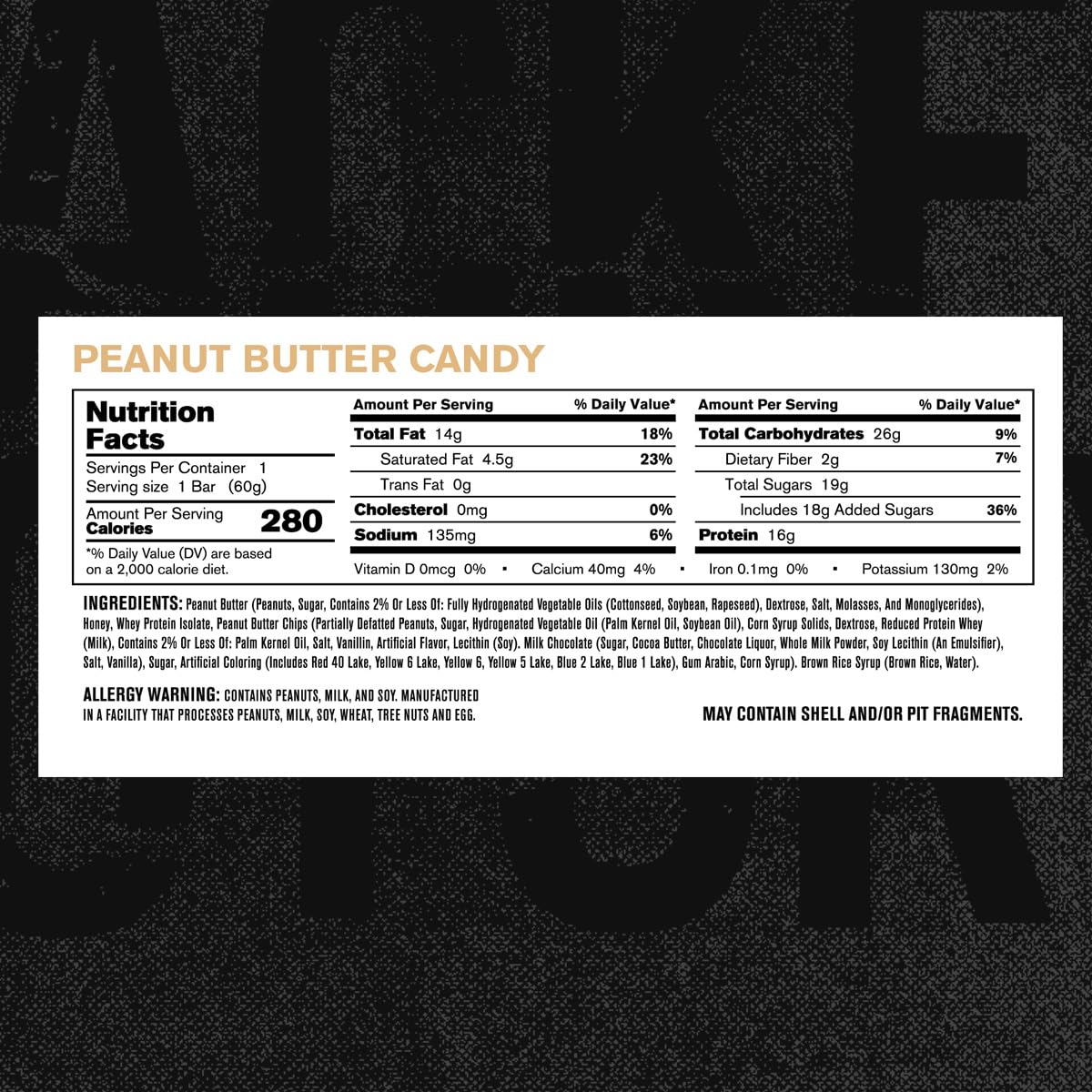 Visual emphasis on whey protein isolate 16g per bar in Authentic Bar