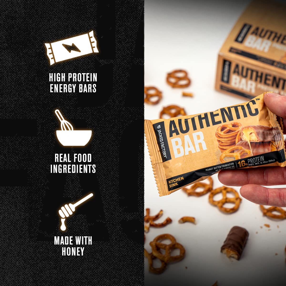 Jacked Factory Authentic Bar whey protein isolate focus for high-protein nutrition