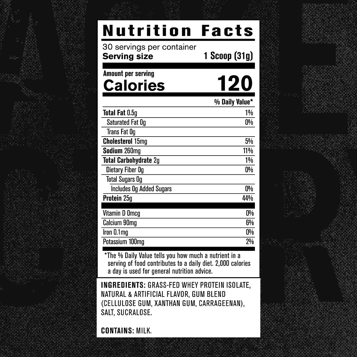 Close-up of the bottle label emphasizing quality and clean formula