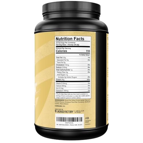 Jacked Factory Authentic ISO Whey Vanilla kitchen setup