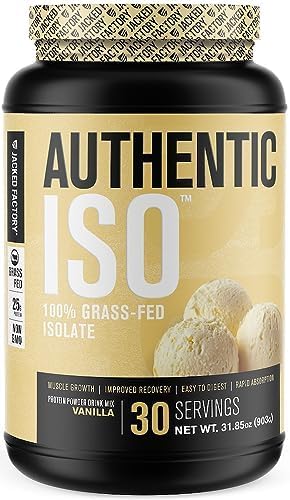 Jacked Factory Authentic ISO Whey Vanilla powder jar with lid