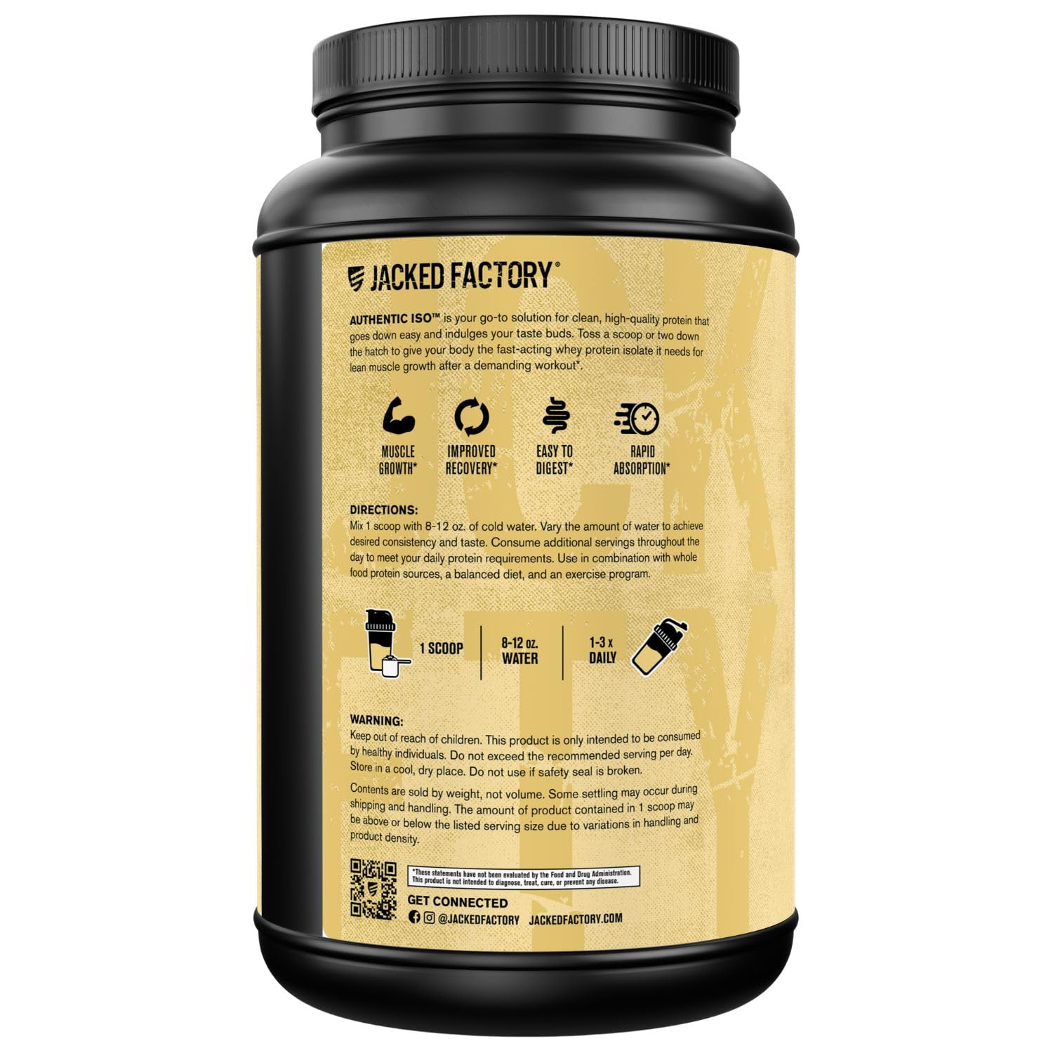 Jacked Factory Authentic ISO Whey Vanilla post-workout serving