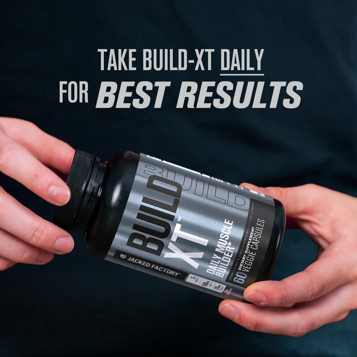 Person prepping to train in gym with Build-XT nearby