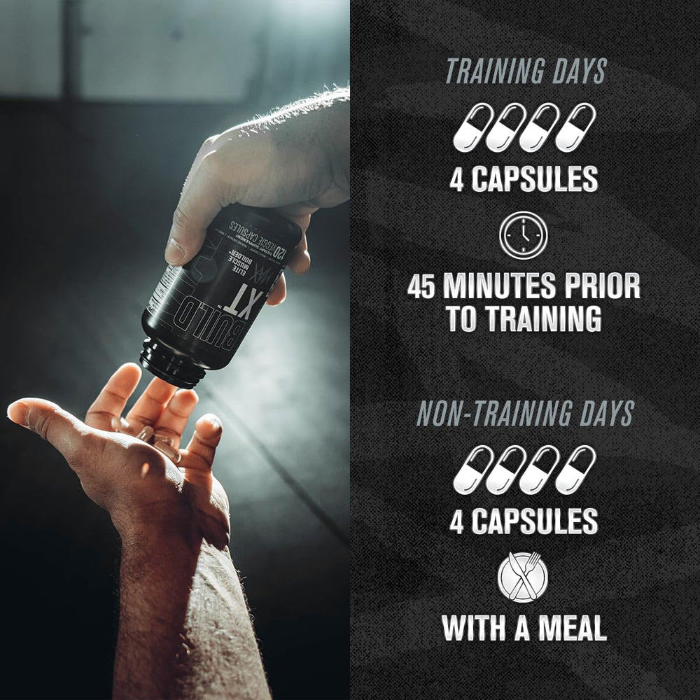 Athlete in gym using Build-XT Max during high-intensity training.