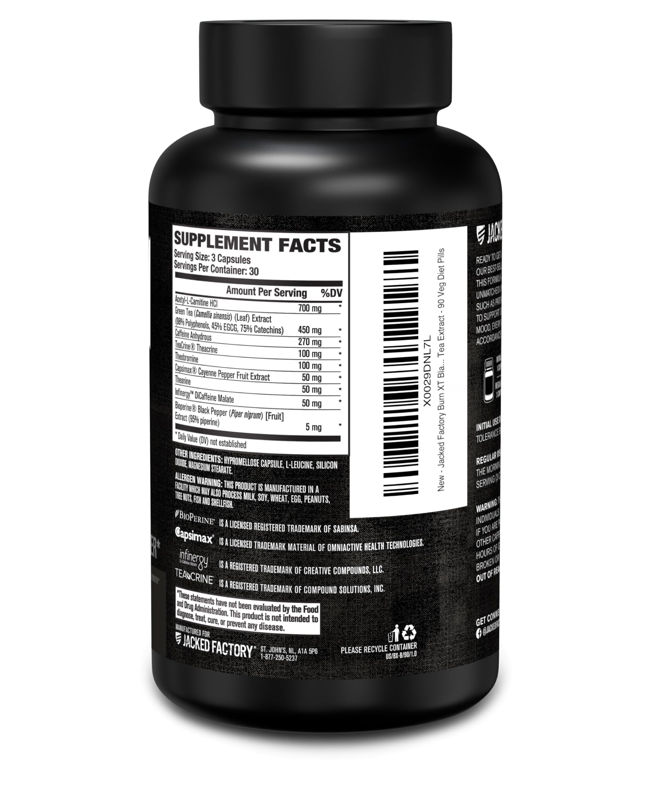 Jacked Factory Burn-XT Black diet pill row demonstrates convenient daily routine.