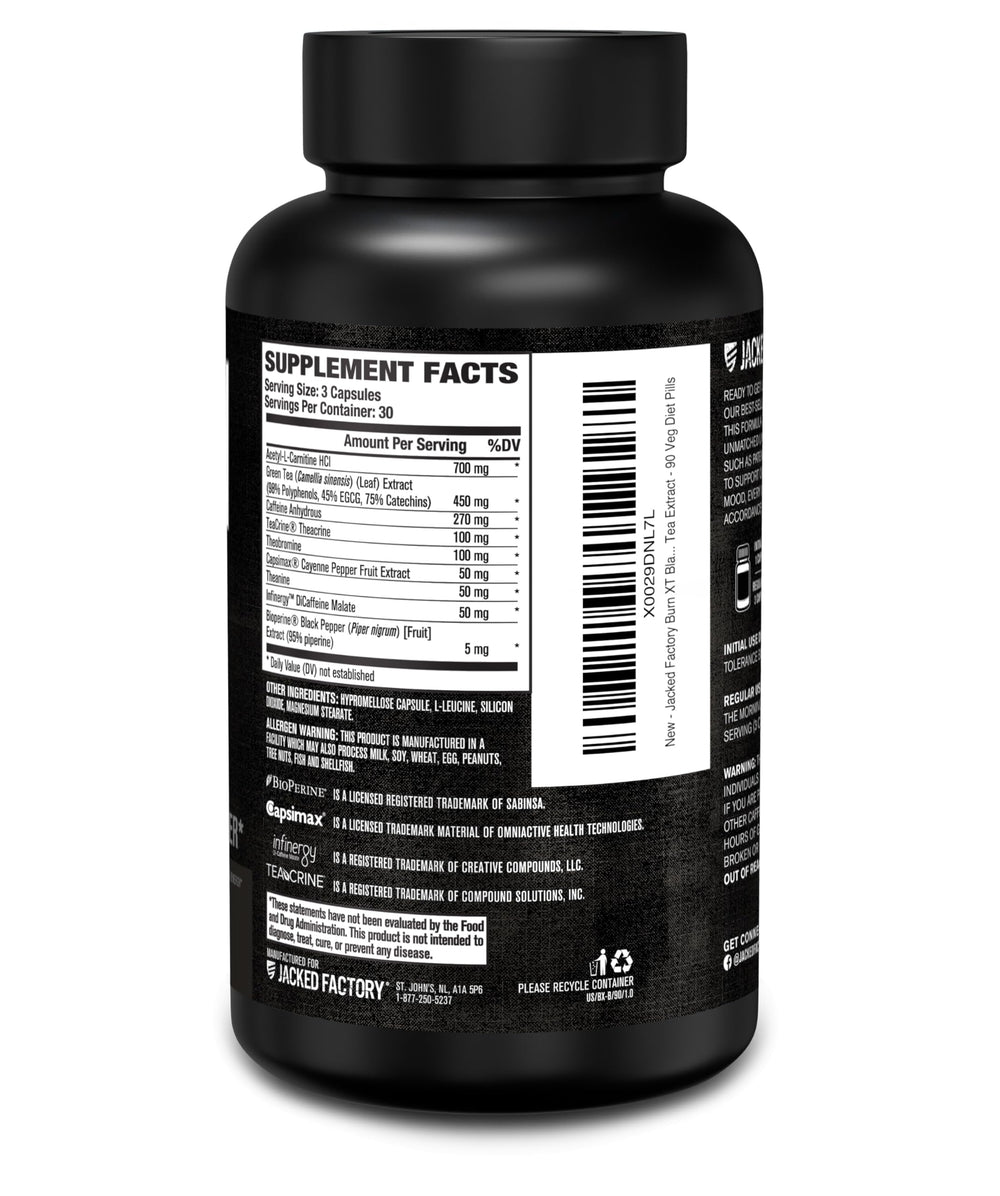 Jacked Factory Burn-XT Black diet pill row demonstrates convenient daily routine.