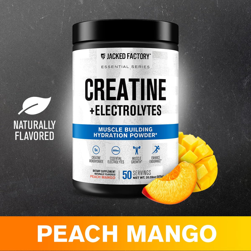Jacked Factory Creatine Electrolytes athlete in gym mixing solution.