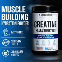 Jacked Factory measuring scoop for precise creatine electrolyte dosing.