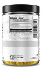 Jacked Factory Creatine Gummies bottle back nutrition panel with clear ingredient info