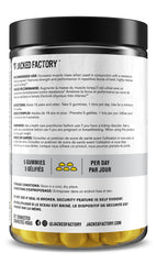 Jacked Factory Creatine Gummies closeup shows chewy texture and vibrant lemon taste