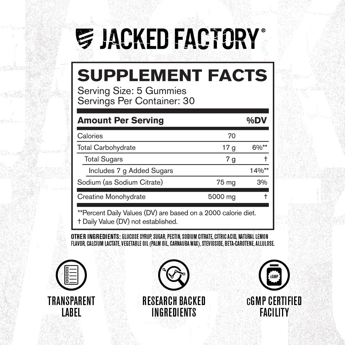 Jacked Factory Creatine Gummies third-party testing badge signals quality and transparency