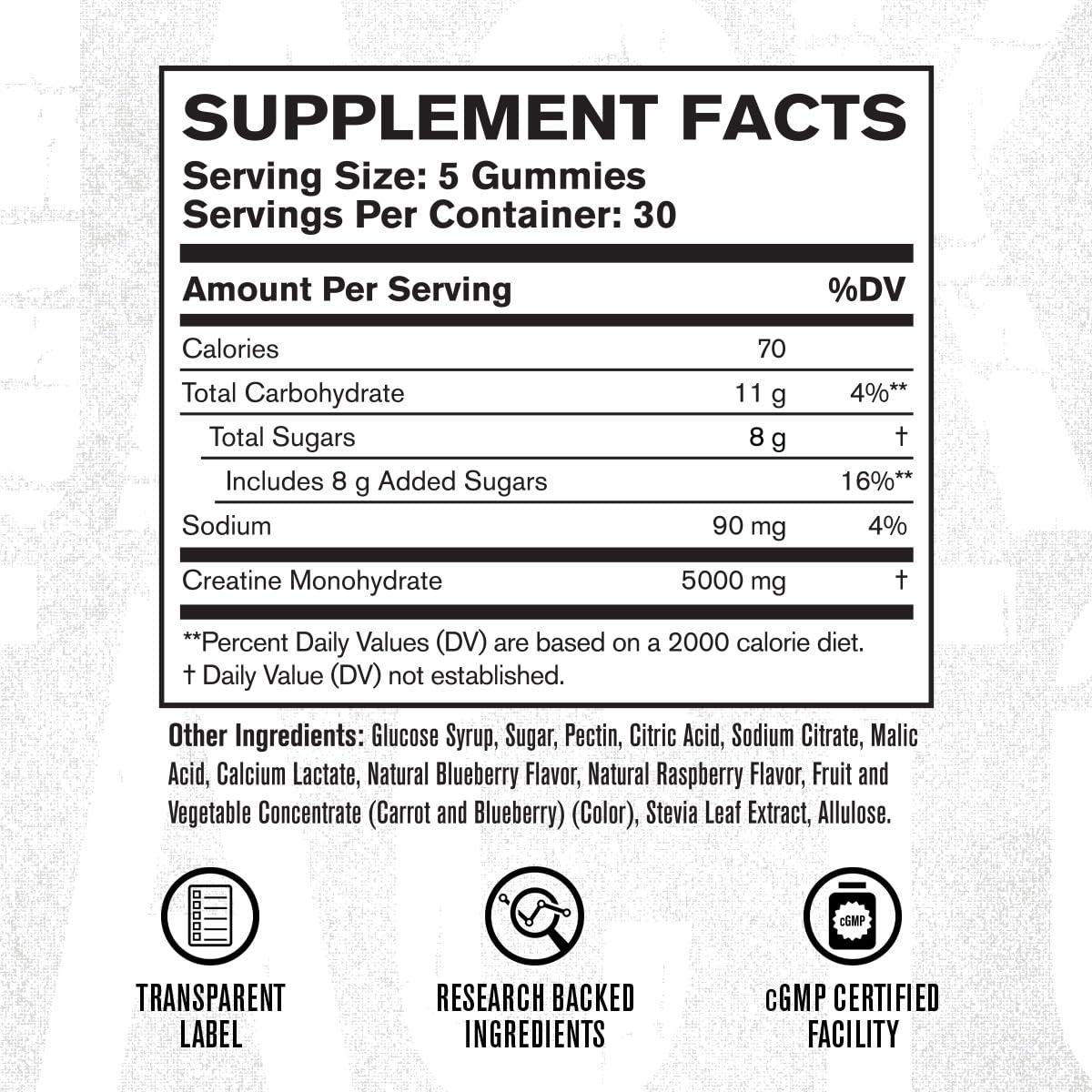 Jacked Factory Creatine Gummies vegan compatibility label for plant-based option.