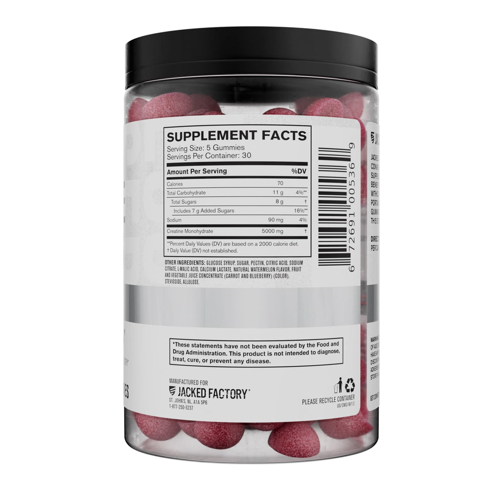 Third-party tested seal on Jacked Factory Creatine Gummies package