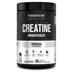 Jacked Factory creatine monohydrate powder container with 85 servings