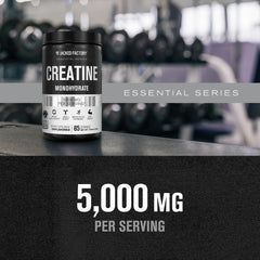 Creatine monohydrate powder from Jacked Factory being stirred into liquid