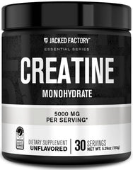 Jacked Factory Creatine Monohydrate powder with scoop for daily performance use.