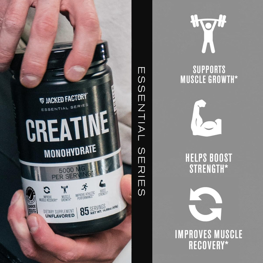 Unflavored Jacked Factory creatine monohydrate powder dissolves easily
