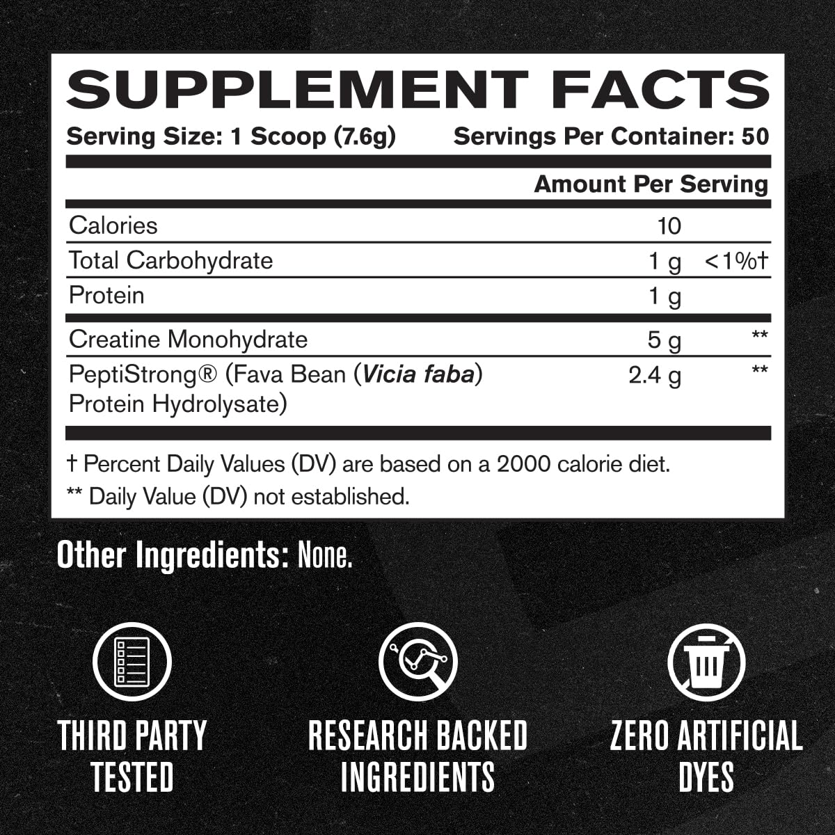 Jacked Factory label highlights vegan-friendly, cGMP facility, and third-party testing for purity.