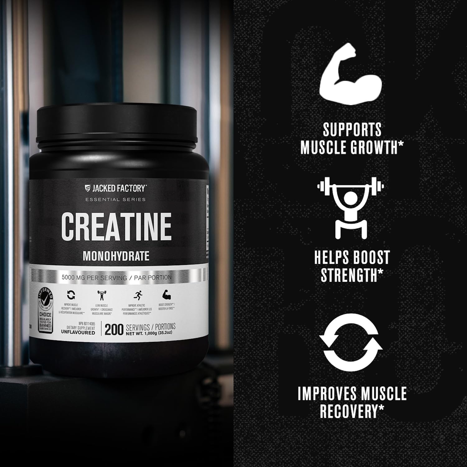 Jacked Factory creatine monohydrate powder dissolving in water.