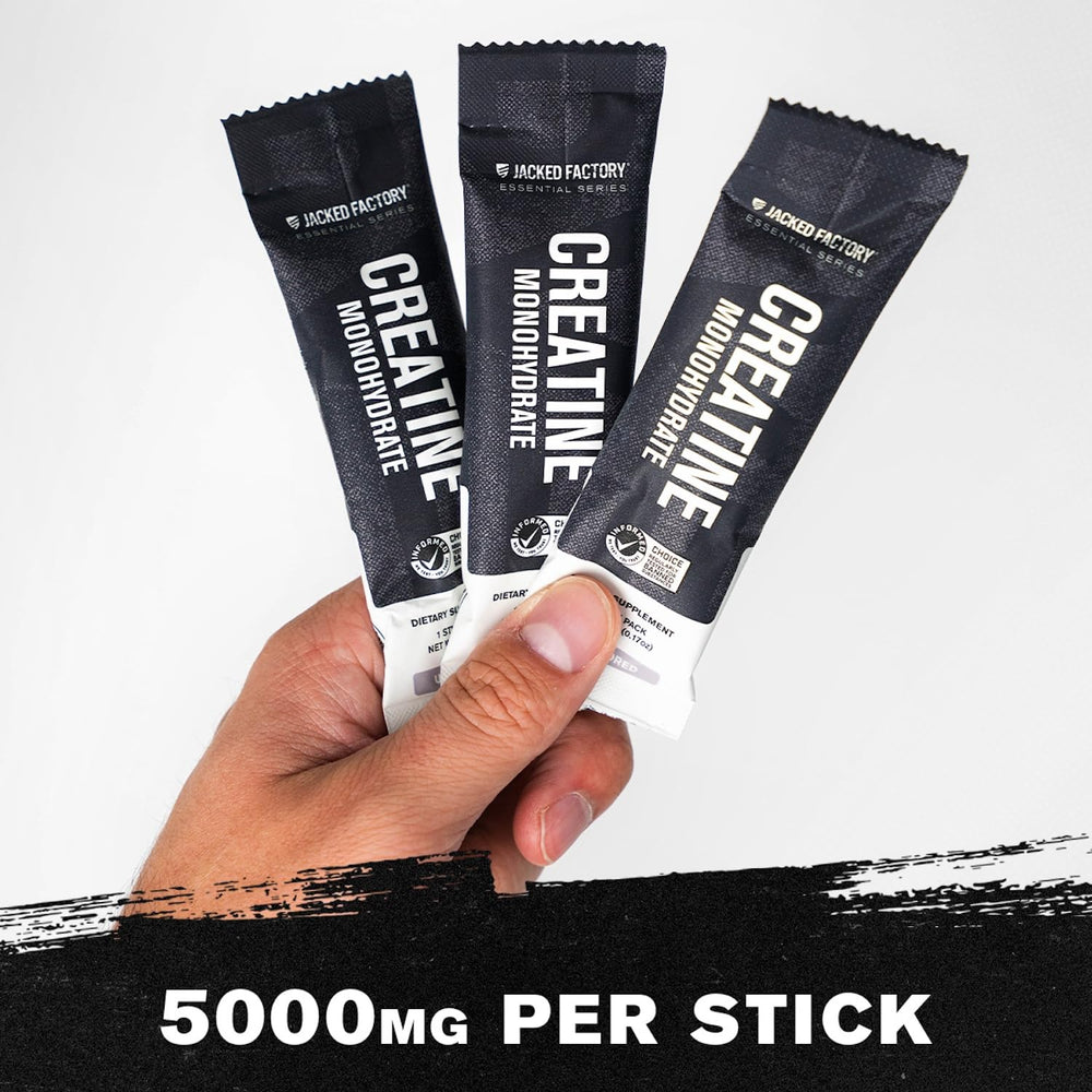 Jacked Factory Creatine Stick Pack dissolving in water for quick mixing