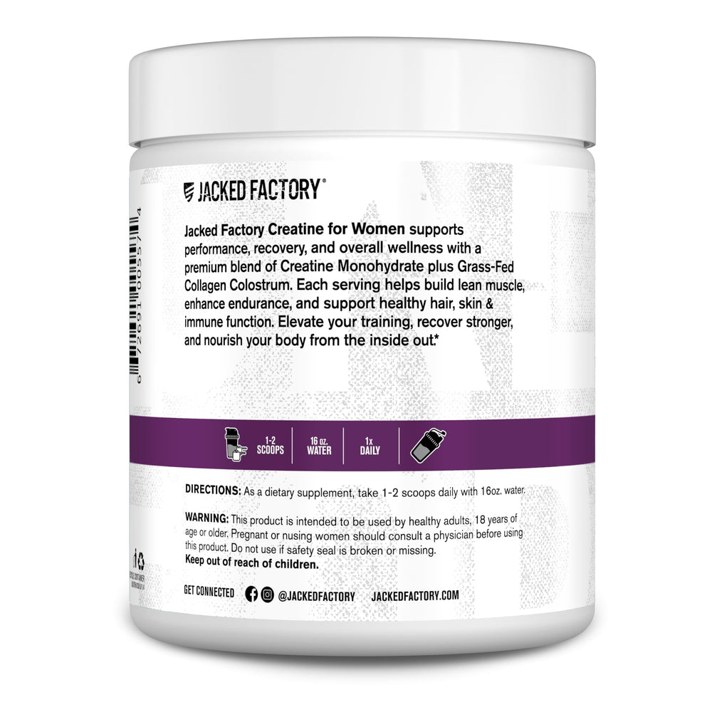 Jacked Factory Creatine for Women lean muscle definition from regular use