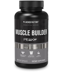 Jacked Factory Essentials Muscle Builder bottle with Peak ATP supports workout energy