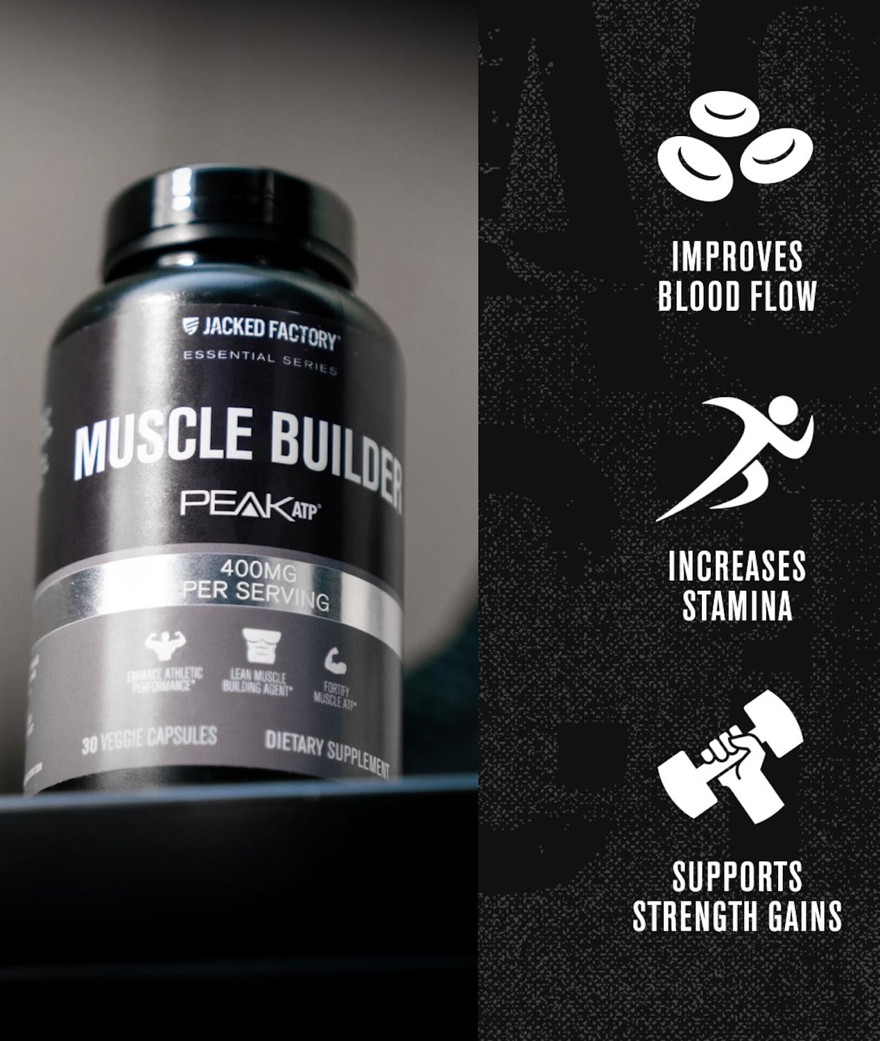 Athlete using Jacked Factory Essentials Muscle Builder for higher reps