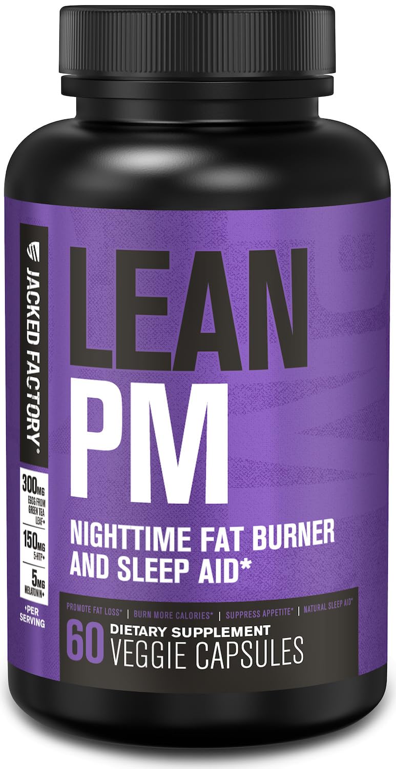 Jacked Factory Lean PM bottle on nightstand promotes a restful night.