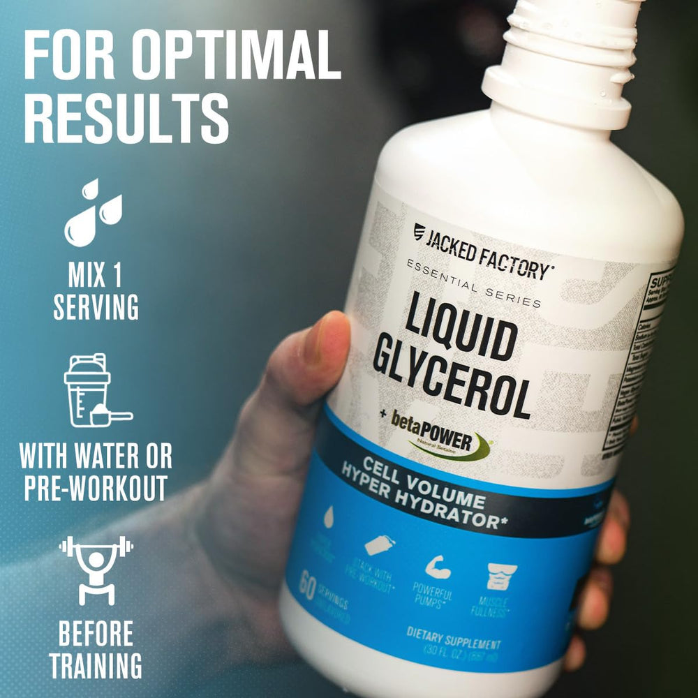 Jacked Factory Liquid Glycerol unflavored label shows versatile flavor compatibility.