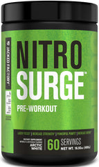 Jacked Factory Nitrosurge Arctic White canister ready for a powerful pre-workout session.