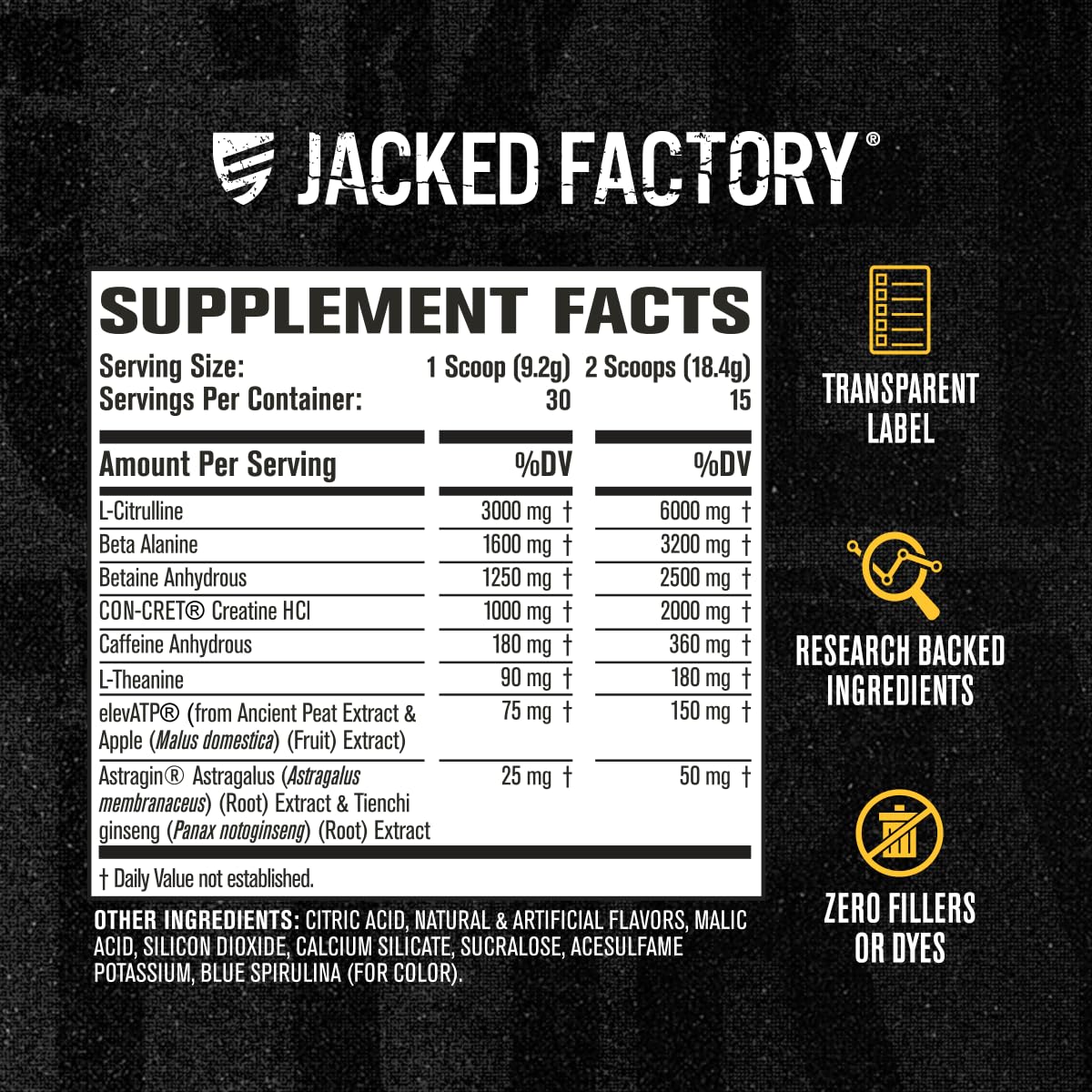 Caffeine and L-Theanine blend scoop for sharp focus.