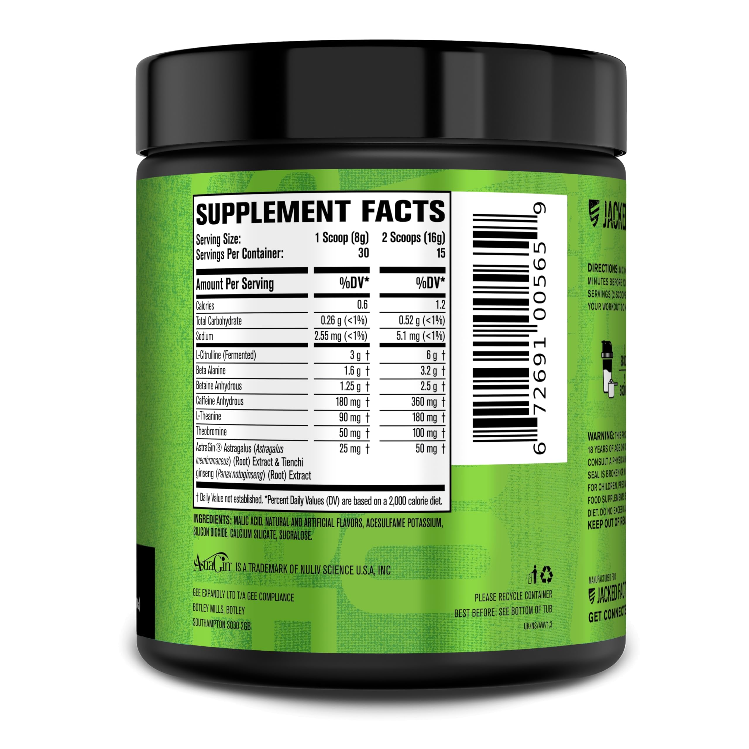 Creatine-free formula highlighted on packaging label for clarity.