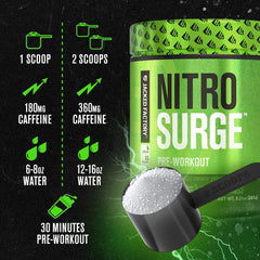 Jacked Factory Nitrosurge powder pour captures quick dissolution during training.