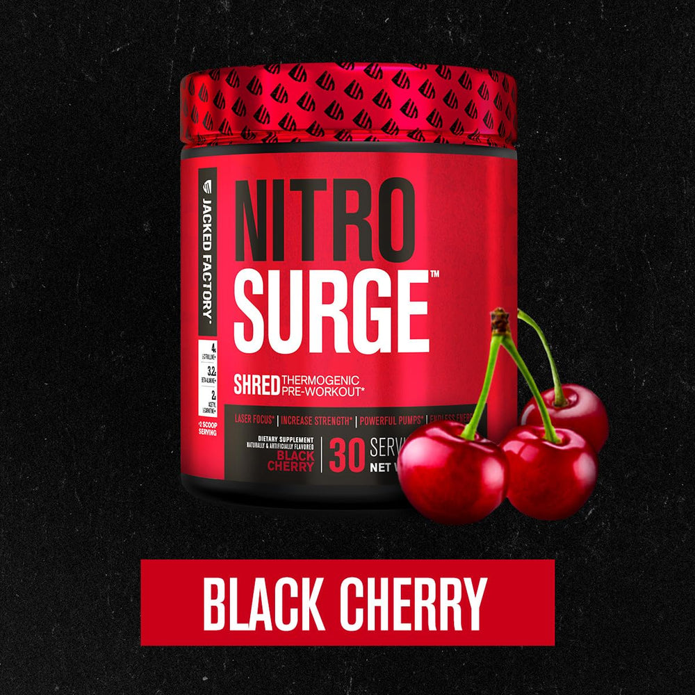 Jacked Factory Nitrosurge Shred bottle top with scoop for easy serving