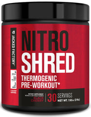 Jacked Factory Nitrosurge Shred label front showing lean energy for workouts