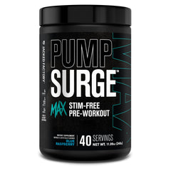Jacked Factory Pumpsurge Max bottle pour showing no-stim pre-workout convenience