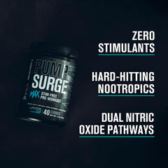 Pumpsurge Max with L-Citrulline promotes better blood flow during workouts.