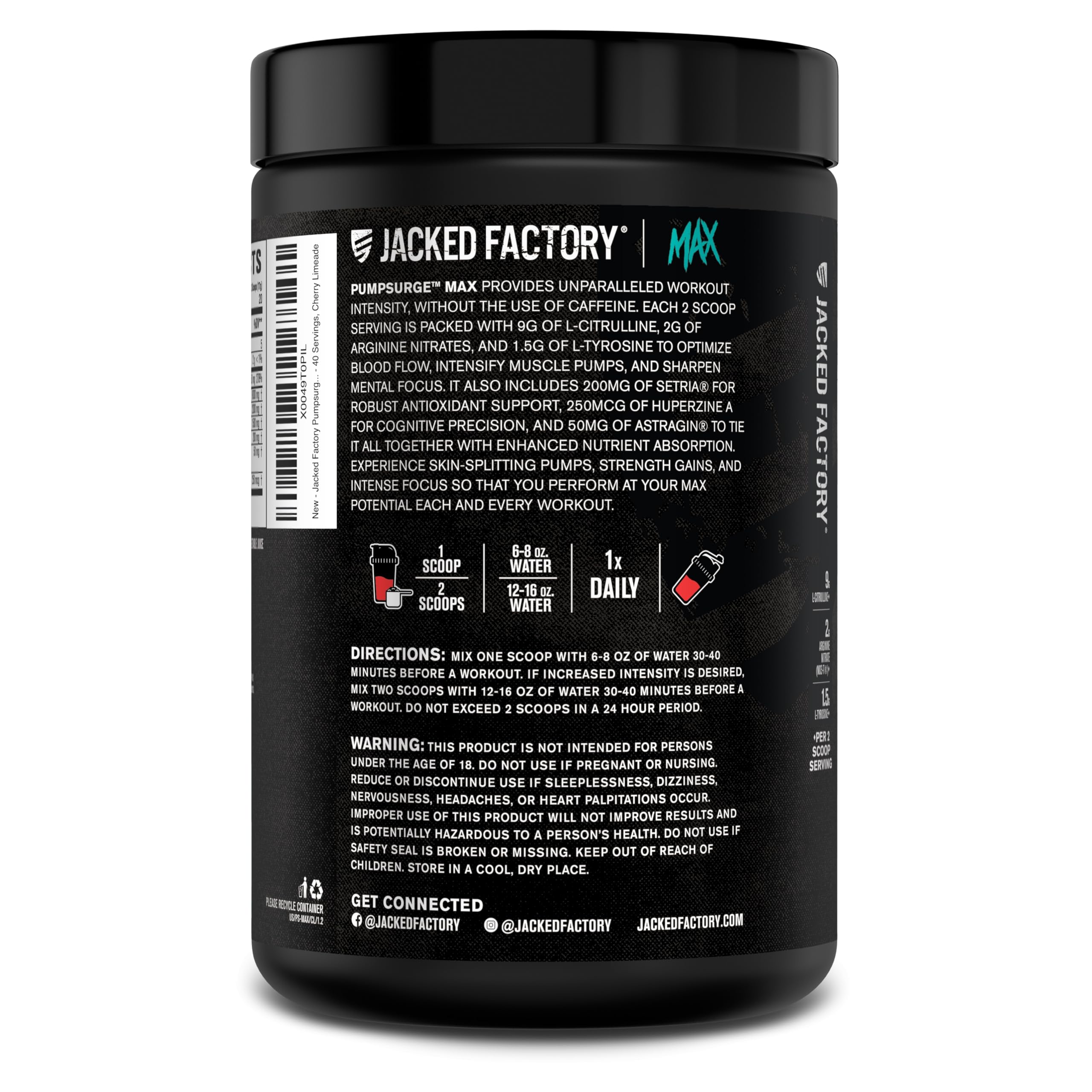 Athlete in gym uses Pumpsurge Max for intensified pumps and focus.