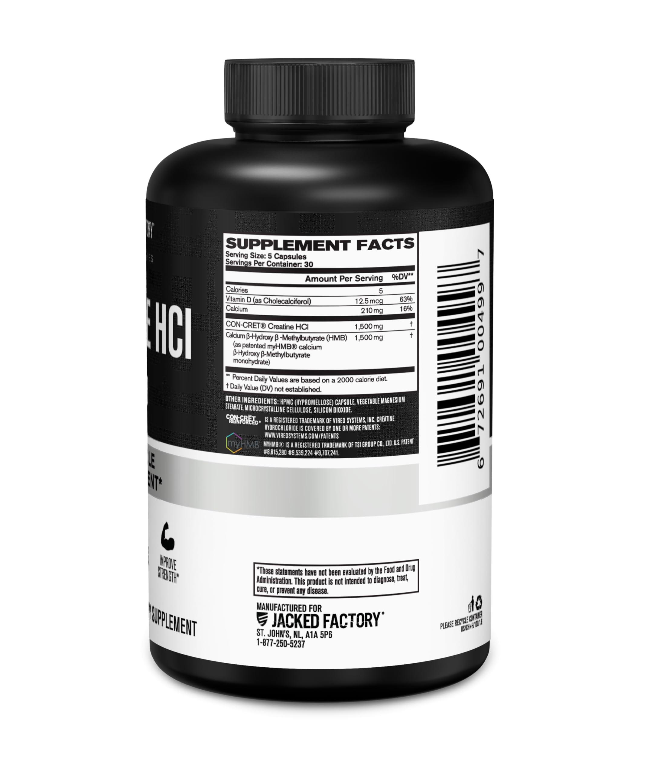 Jacked Factory serving size chart for simple supplementation planning.