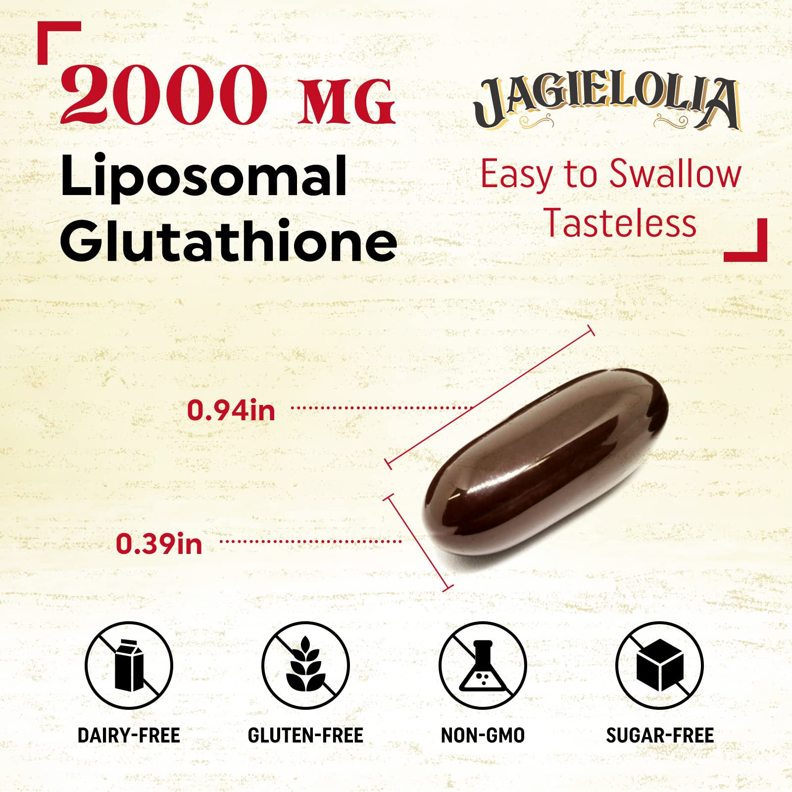Jagielolia 2000mg formula implies anti-aging skin brightening possibilities.