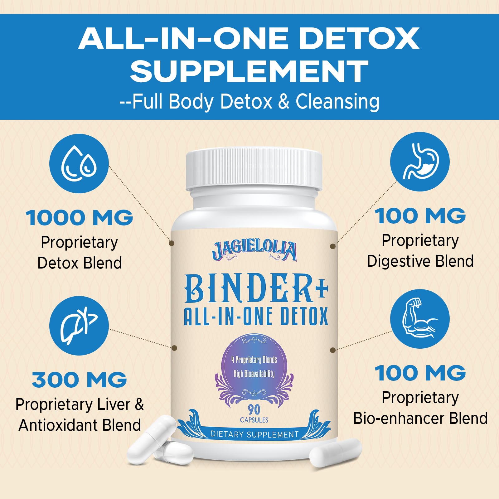 Jagielolia activated charcoal component shown for absorbent detox use.