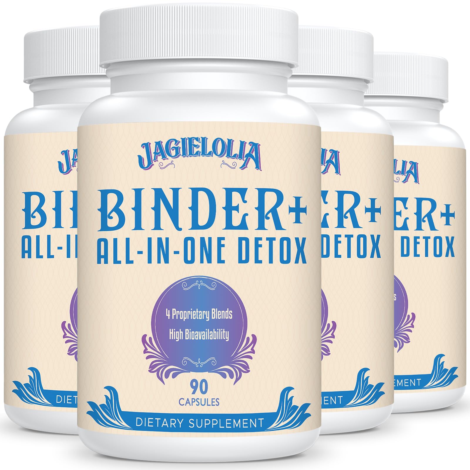 Jagielolia Detox Binder bottle and 360 vegan capsules for daily use