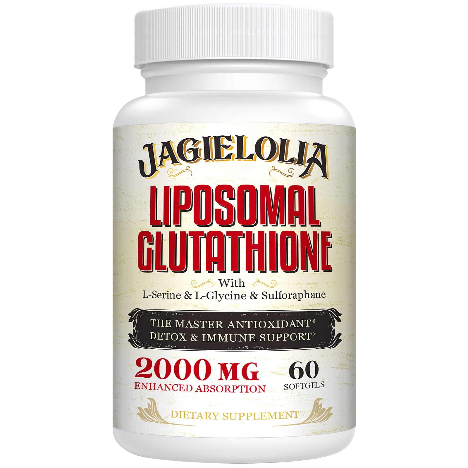 Jagielolia Liposomal Glutathione softgels bottle for easy daily antioxidant support
